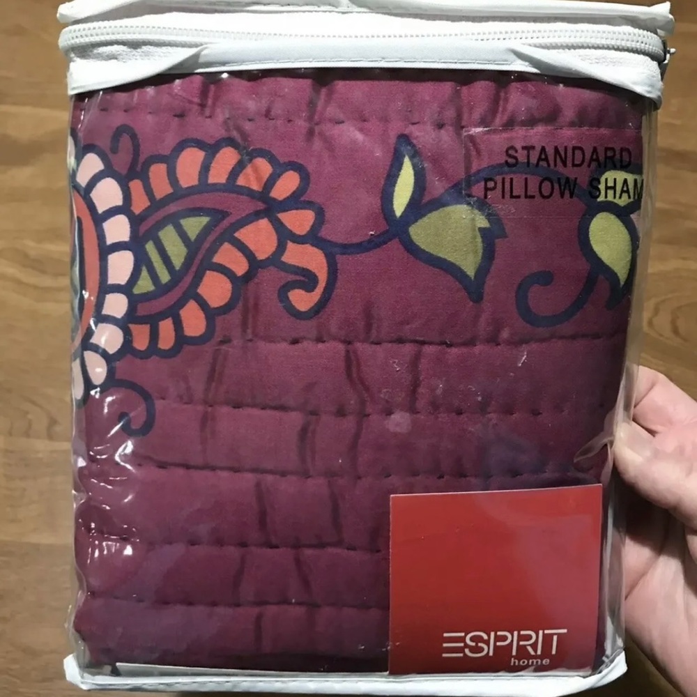 Esprit Paisley Print Design One Standard Pillow Sham Vintage College Teen Dorm